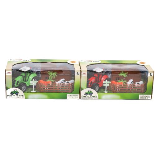 Трактор с прицепом, инерц-й, микс цветов, в кор-ке, FA17-26-27