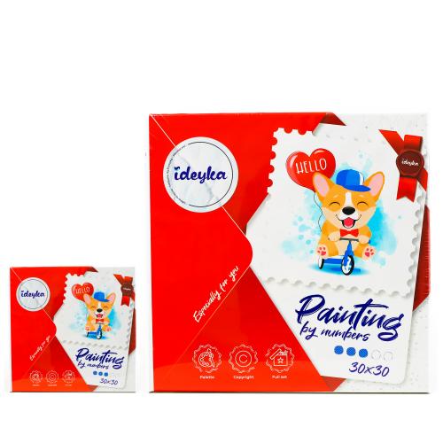 Набор для росписи по номерам "Веселый корги", ID-KHO6012 Набор для росписи по номерам "Веселый корги", ID-KHO6012