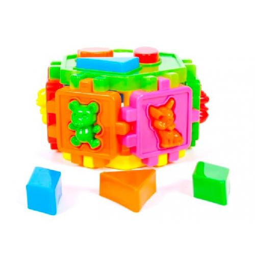 Сортер-шестигранник с фигурами, в сетке, 50-104 шест.