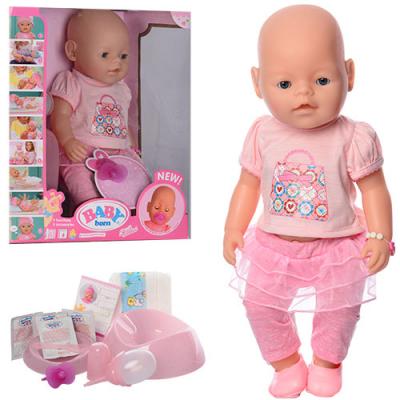 Пупс + бутылочка, горшок,соска, 8020-457