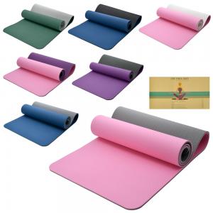 Йогамат TPE, розмір 183-61см, товщина 0,8см, двокольоровий, мікс кольорів, у пакеті