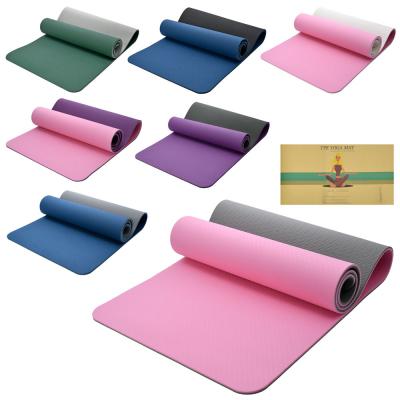 Йогамат TPE, розмір 183-61см, товщина 0,8см, двокольоровий, мікс кольорів, у пакеті