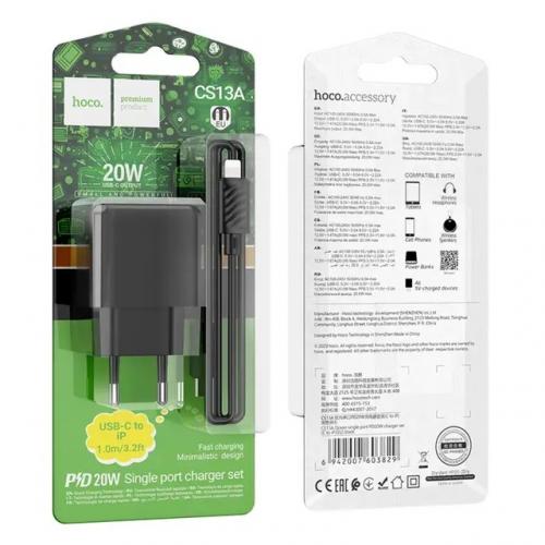 Мережевний зарядний пристрій HOCO CS13A Ocean single port PD20W /1*Type-C, 35355 Мережевний зарядний пристрій HOCO CS13A Ocean single port PD20W /1*Type-C, 35355
