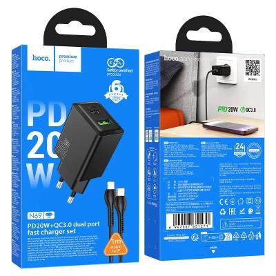 Мережевний зарядний пристрій HOCO N69 Nuevo PD20W+QC3.0 charger