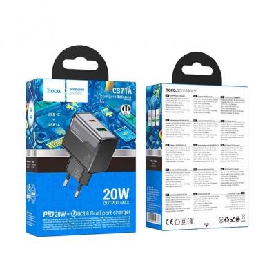 Мережевний зарядний пристрій HOCO CS71A Star Speed PD20W+QC3.0 Мережевний зарядний пристрій HOCO CS71A Star Speed PD20W+QC3.0