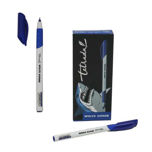 Ручка Tetrada White Shark, гелевая, синяя (цена за упаковку), TE12965