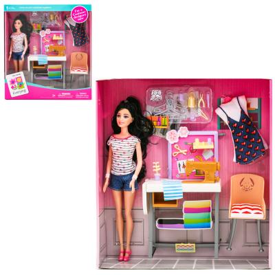 Лялька типу Барбі Модельер, стіл, швейна машинка, аксесуари іграшка 29 см, 7T-JX200-86 Лялька типу Барбі Модельер, стіл, швейна машинка, аксесуари іграшка 29 см, 7T-JX200-86