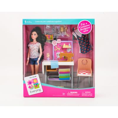 Лялька типу Барбі Модельер, стіл, швейна машинка, аксесуари іграшка 29 см, 7T-JX200-86 Лялька типу Барбі Модельер, стіл, швейна машинка, аксесуари іграшка 29 см, 7T-JX200-86