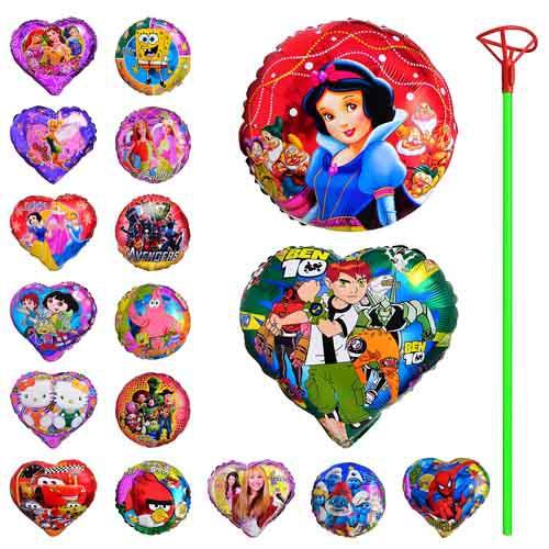 Шарики фольгированые, 10 видов, в пакете, MK 0220 Шарики фольгированые, 10 видов, в пакете, MK 0220