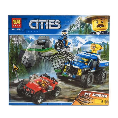 Конструктор BELA Cities "Погоня по грунтовой дороге", 315 деталей, BELA 10862