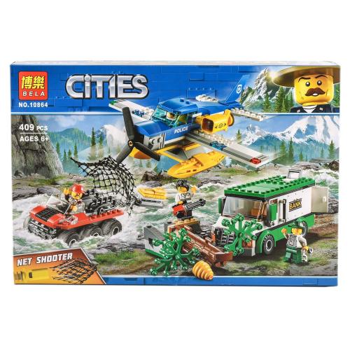 Конструктор BELA Cities "Ограбление у горной речки", 409 деталей, BELA 10864