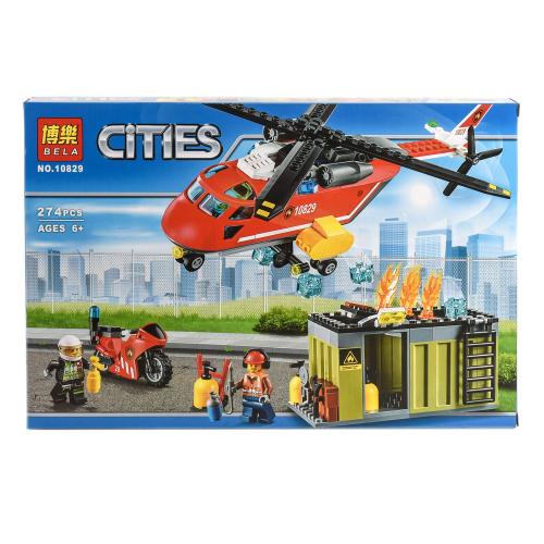 Конструктор BELA Cities "Пожарная команда быстрого реагирования", 274 детали, BELA 10829