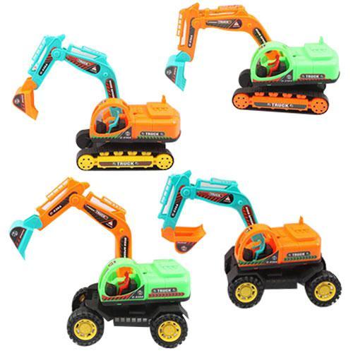 Экскаватор инер-й, микс цветов, в кульке, 889-1-2-3-4