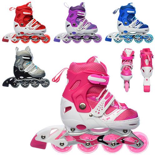 Ролики раздвижные, 5 цветов, в сумке, A 12100-1-S