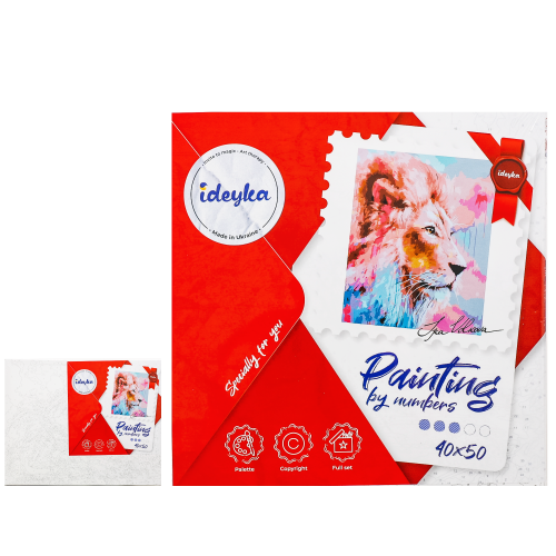 Набір для розпису по номерах Тварини, птахи "Рожевий лев", ID-KHO4399 Набір для розпису по номерах Тварини, птахи "Рожевий лев", ID-KHO4399