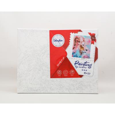 Набір для розпису по номерах Тварини, птахи "Рожевий лев", ID-KHO4399 Набір для розпису по номерах Тварини, птахи "Рожевий лев", ID-KHO4399