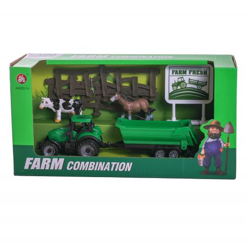 Трактор с прицепом, инерц-й, в кор-ке, 161-1