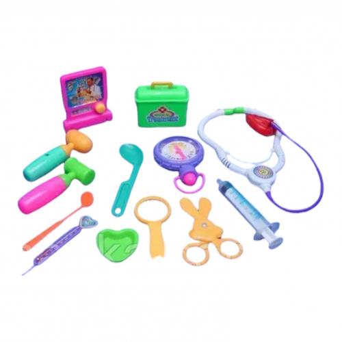 Набір лікаря, стетоскоп, шприц, градусник, аксес пакет 17см	, D10