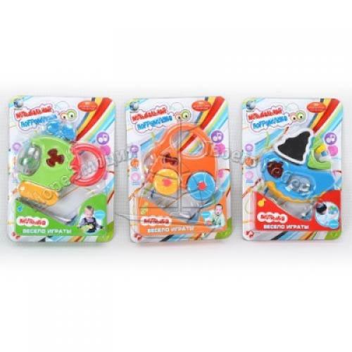 Погремушка, 3 вида, на листе, R-5400