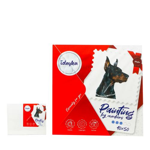 Набор для росписи "Смелый доберман", ID-KHO4299 Набор для росписи "Смелый доберман", ID-KHO4299