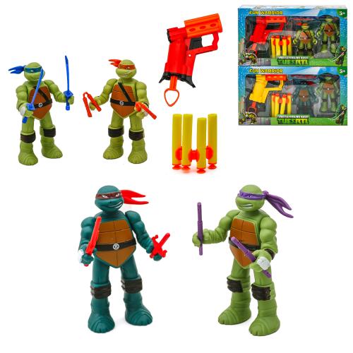 Фігурки для гри Черепашки ніндзя A2-4-5 з з пістолетом та кулями-присосками, A2-4-5