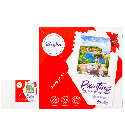 Набір для розпису по номерах "Сніданок біля моря", ID-KHO2834 Набір для розпису по номерах "Сніданок біля моря", ID-KHO2834