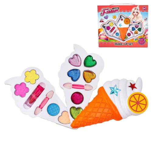 Косметика морозиво, 2 яруси, тіні, пензлики, помада, 135-81A