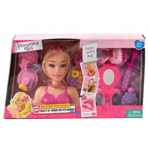 Кукла голова для причесок c аксессуарами, B369-24