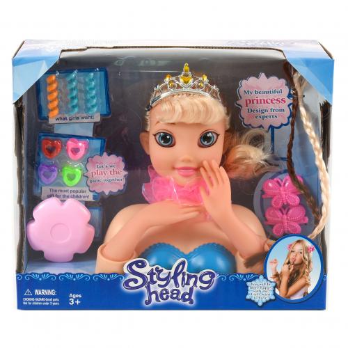 Кукла голова для причесок c аксессуарами, B369-87
