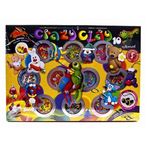 Набор для творчества "Crazy Clay", большой, 10 цветов, в кор-ке, ПР11671