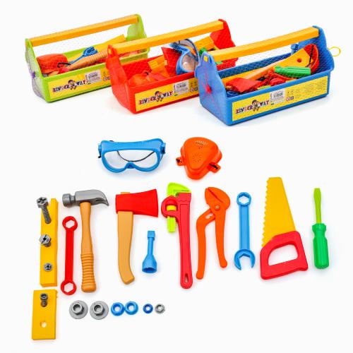 Набір дитячого інструменту Юний тесляр Kinderway 23 деталі у ящику для інструментів KW-32-004, KW-32-004