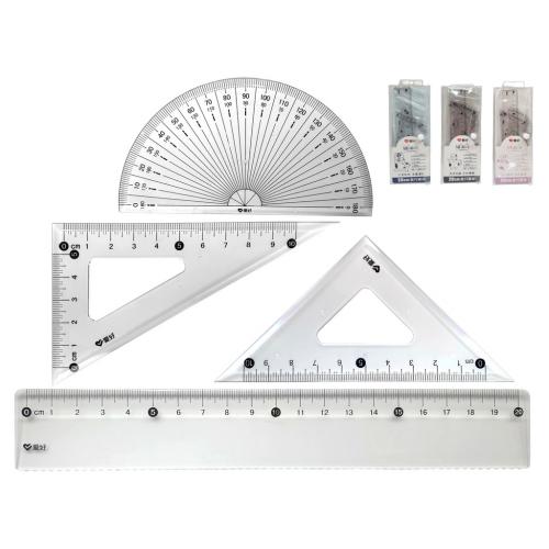 Набір лінійок пластиковий для креслення 20 см, AH-LB00464