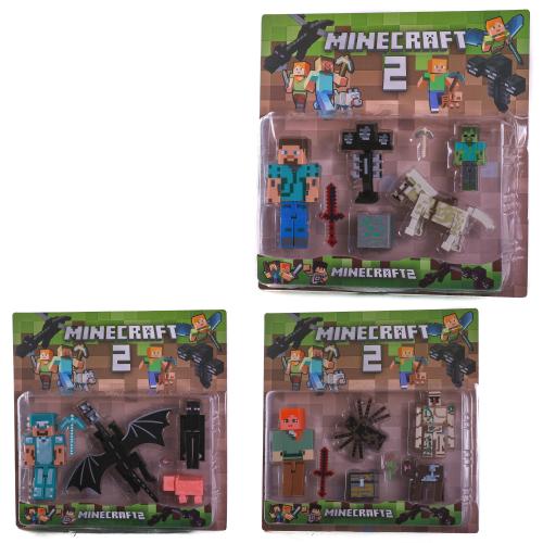 Набор фигурок Minecraft, микс видов, на листе, JL18331-1 Набор фигурок Minecraft, микс видов, на листе, JL18331-1