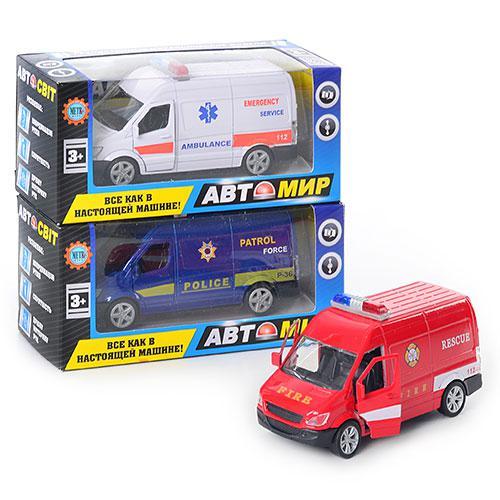 Полицейская машина, металл, микс цветов, в кор-ке, 616-3 FPW Полицейская машина, металл, микс цветов, в кор-ке, 616-3 FPW