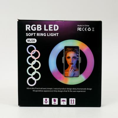 Светодиодная кольцевая RGB лампа для селфи, MJ30 RGB
