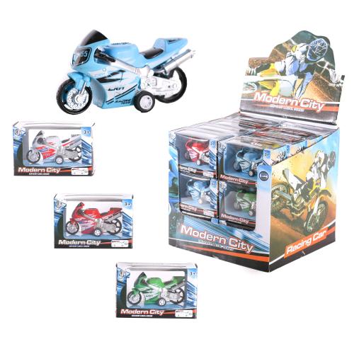 Мотоцикл, металл, 4 цвета, в дисплее, 8538-24 Мотоцикл, металл, 4 цвета, в дисплее, 8538-24