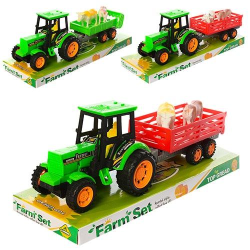 Трактор с прицепом, инерц-й, в слюде, 0501-02-05