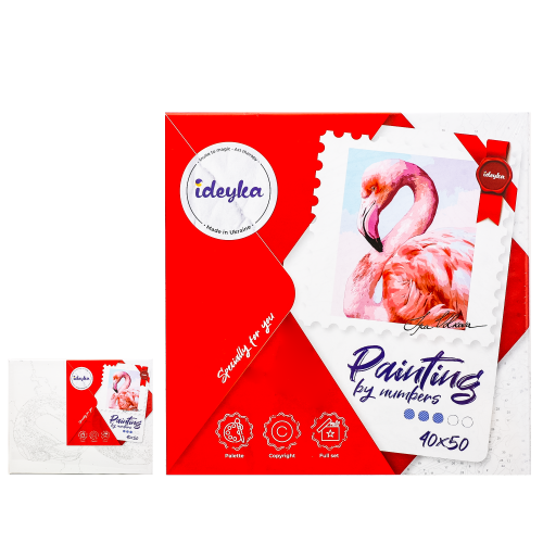 Набір для розпису по номерах Тварини, птахи "Рожевий фламінго" , ID-KHO4397 Набір для розпису по номерах Тварини, птахи "Рожевий фламінго" , ID-KHO4397