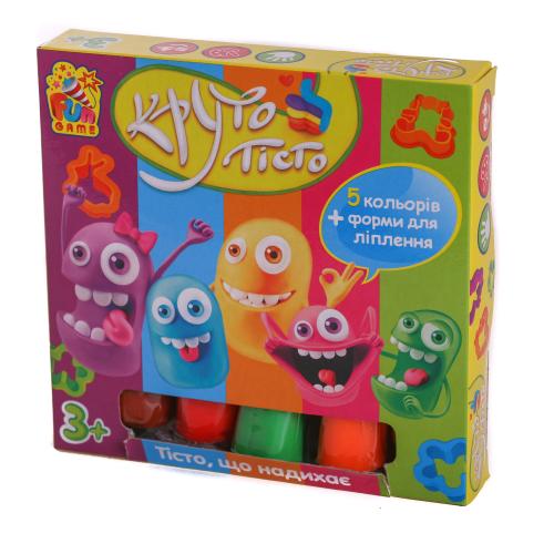 Набор для лепки "Круто тесто", 5 цветов + форма для лепки, в кор-ке, 7399 Набор для лепки "Круто тесто", 5 цветов + форма для лепки, в кор-ке, 7399