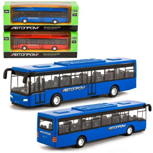 Автобус "АВТОПРОМ", металл, микс цветов, в кор-ке, 7T-7784
