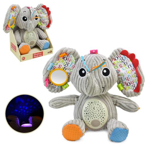 Нічник арт.033-6 (18шт) Слоник проектор зоряне небо,муз., короб. 23*20*29,5см, 033-6