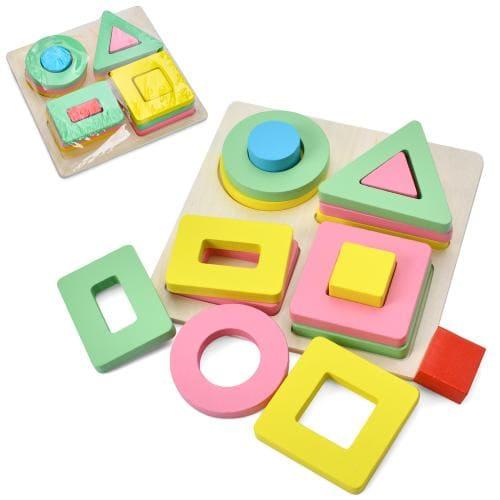 Дерев'яна іграшка "Геометрика" 16дет, MD 0728