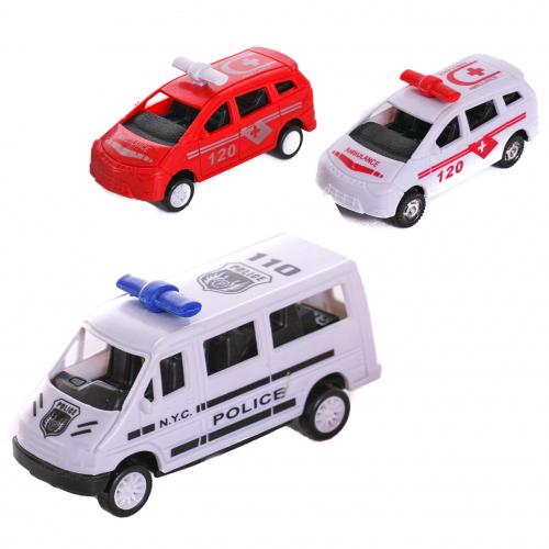 Полицейская машина, инерц-я, микс цветов, в пакете, 7T-255-1-255-11