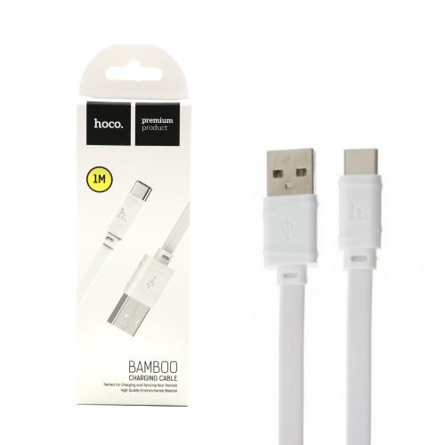 Зарядний дата-кабель Hoco X5 Type-C Bamboo, білий, 90672