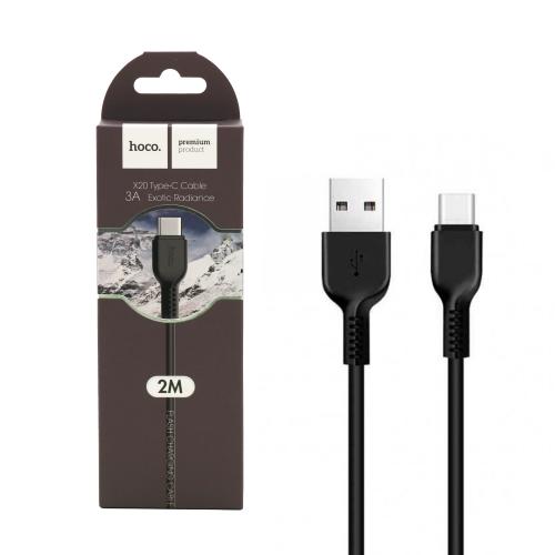 Зарядний дата-кабель Hoco X20 Type-C Flash, чорний, 96377