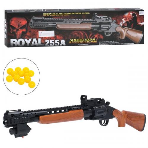 Рушниця 66см, пластикові кулі, лазер, на бат(табл), в кор-ці, 255A