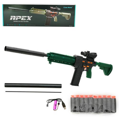 Автомат 95см, акумм,USBзаоядка,приціл, м'які кулі 10шт, JD78812