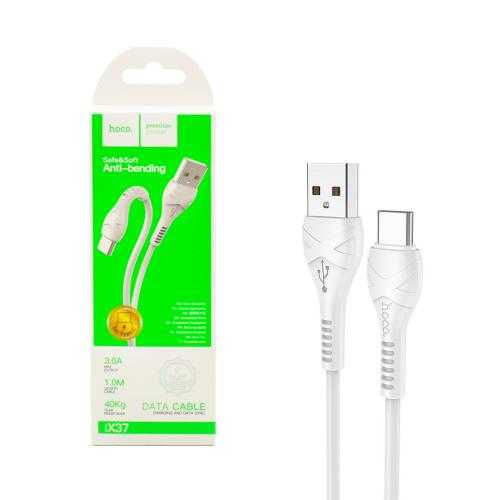 Зарядний дата-кабель HOCO X37 Type-C Cool power, білий, 90654