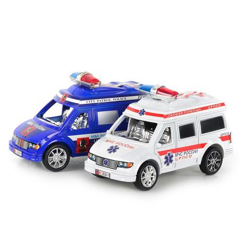 Полицейская машина, инерц-я, микс цветов, в пакете, 2638-11