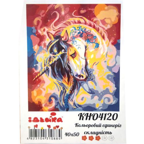 Набор для росписи по номерам "Цветной единорог", 40х50 см, ID-KHO4120